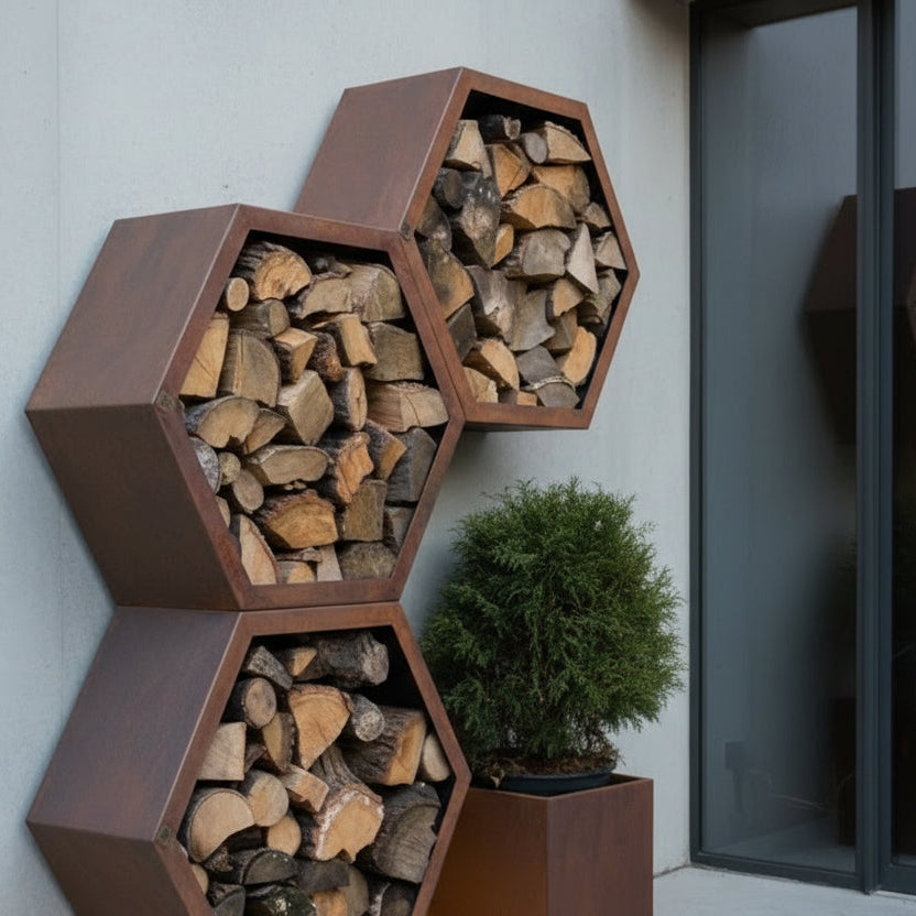 Hexagonal Wood Storage Box